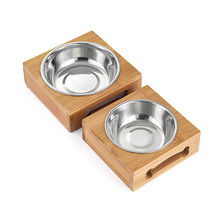 China New Hottest Pet Feeder Water Food Wooden 3 Bowl Cat Feeder