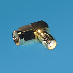 Gold-Plated SMA Male - SMA Female Right Angle RF Connector