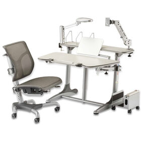 Multi-patented Computer Desk +Table with Quick Release Lock and Gas Lift Mechanism
