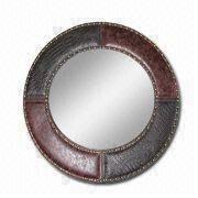 Leather Framed Wall Mirrors Manufacturers Suppliers From Mainland China Leather Framed Mirror With Nail Available In Various Sizes Customized Colors Are Welcome