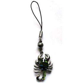 Cute zinc alloy Keychain with Rhinestone Mobile phone hanger bag hanger