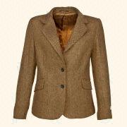 Ladies casual woolen jacket / blazer tweed Herringbone Camel by Barwick ...