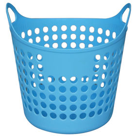 Buy Wholesale China Wholesale Large Round 32l,48l Woven Plastic Laundry  Storage Basket & Plastic Storage Basket,laundry Basket at USD 5