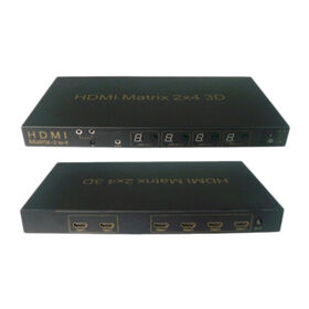 2X4 HDMI 3D True Matrix Switch Splitter 2 In Source 4 Out Display