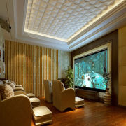 3d Leather Ceiling Tile For Hotel Decoration Fire Resistant