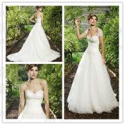 As1655 A Line Beaded Cap Sleeve White Or Ivory Detachable Sexy Low