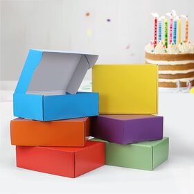 Cajas de Regalo de Cartón en 6 Colores para Envolver Regalos para Mujeres y Hombres, Cajas de Cartón Corrugado para Embalaje de Pequeñas Empresas