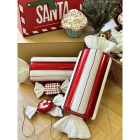 SDE Adornos Navideños de Caramelo Grandes de 30 cm, Decoración Colgante de Caramelo con Brillantina para Árbol de Navidad y Fiesta