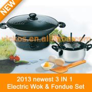 Buy Wholesale China 2-in-1 Electric Wok And Fondue Set, Detachable  Structure To Match Various Cooking Utensils & Electric Wok And Fondue Set  at USD 15.5