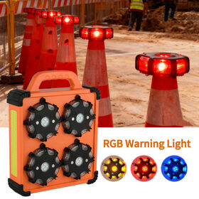 Kit Profesional de 8 Luces LED Secuenciales de Emergencia Recargables de Alta Potencia para Señalización de Tráfico y Carretera