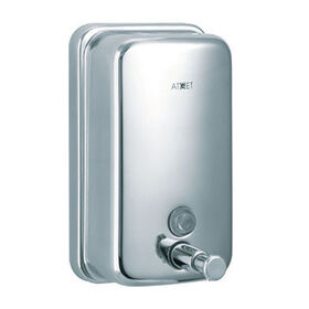 Distributeur de savon manuel vertical mural en acier inoxydable SUS304 de 1250 ml pour sanitaires d'hôtels de luxe