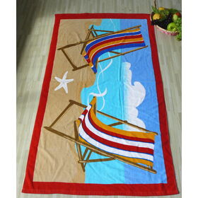 China Factory ODM OEM Large Cotton Beach Towel Bulk Supply Custom Pattern Beach Towel
