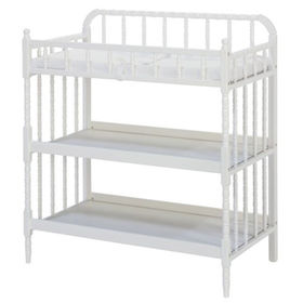 white wooden changing table