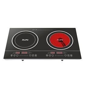 China Touch Control 4 Digital Display Double Burner Electric