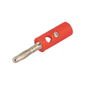 Banana plug 4mm cable mount, nickel-plated, RoHS Directive-compliant certified