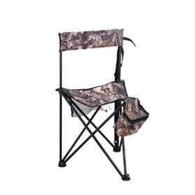 Tripod Stool With Backrest Fishing Camping Chair With Carry Strap