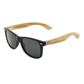 Unisex wood sunglasses with plastic frame