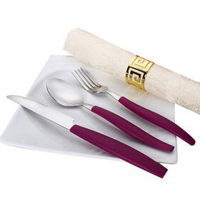 Wholesale Cheap Good Quality Plastic Handle Stainless Steel Tableware Set