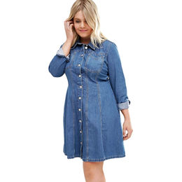 plus size denim shift dress