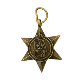 Custom five pointed star metal medal