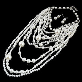 Buy China Wholesale Handmade Jewelry Colorful Beads Necklace Women Pearl  Multi-layer ​clavicle Chain Choker Necklaces & Chain Choker Necklaces $0.69