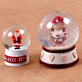 Boule à Neige Photo Personnalisable - Boule De Cristal Lumineuse Avec Photo Et Texte, Socle Bois - Cadeau Noël, Anniversaire, Famille, Amoureux
