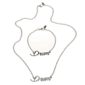 4pcs women's jewelry set with rhinestone inlaid necklaces
