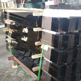 5mm bronze louver glass with polished edge work