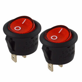 Mini interruptor basculante SPST, interruptor de encendido y apagado, negro  y rojo, AC 250V, 3A/125V