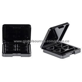Square compact mirror, 4 wells, OEM, ODM, for makeup color