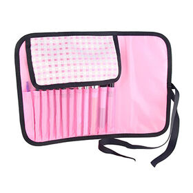 12 Pcs Portable Roll Up Makeup Brushes Pouch, Cosmetic Rolling Case Holder Organizer