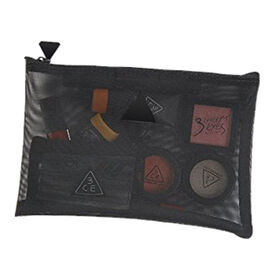 Portable mesh makeup bag, cosmetic case, cosmetic brushes case