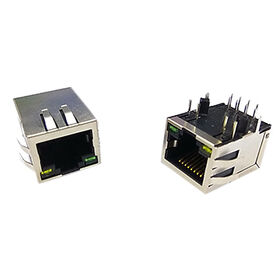 1PCS New RJ45 Network Connector Module With LED Double USB3.0 + RJ45 Socket  With Shielding Without Transformer