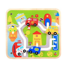Jouets éducatifs 3D Montessori pour enfants, labyrinthe magnétique en bois,  animaux, Puzzle dinosaure, perles de marche, labyrinthe, jouets pour  enfants