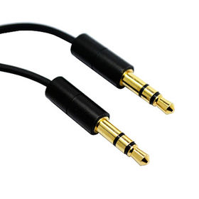 Stereo Right Angled Male Jack to Straight Male Jack Cable 3.5mm Black Wholesale 