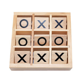  Tic-Tac-Toe XO Wooden Board Games Desk Toys,Classical Table  Game Decoration for Families Party Favor, Random Color : Toys & Games