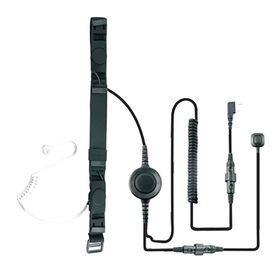 Kehlkopfmikrofon-Headset mit Vibrationssensor, rundem PTT-Taster und zusätzlichem Finger-PTT für Funkgeräte