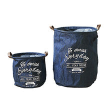China Denim Collapsible Small Size Laundry Hamper With Two Handles China Denim Collapsible Small Size Laundry Hamper With Two Handles Heavy Duty And Durable