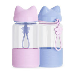 Stainless Steel Water Bottle Rabbit Cap Sport Water Bottle Student Girl  Insulated Vucuum Mug with Rope 350ml