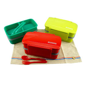 1 Set 1000/1500ML Lunch Box 3 Grids Hidden Handle Bento Box Buckle