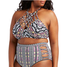 Lady Plus Size Swimsuit One-Piece Multicolor Bathing Suit