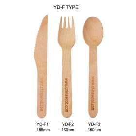 Disposable Wooden Utensil Cutlery Knife Fork Spoon For Food 100% Eco Friendly