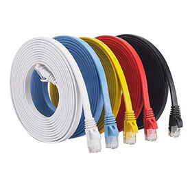 Cable Ethernet CAT 7, Cable Lan RJ45 Cat7, 1M, 2M, 3M, 5M, 10M, Cable de red  plana RJ 45, Cable de parche arriba y abajo, ángulo recto, Cable de 90  grados