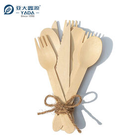 Wooden Eco-friendly Disposable Cutlery Birchwood Fork 16CM