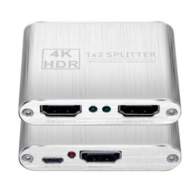 4K HDR Slim HDMI Splitter 1x2,for Mac Pro,PS3,PS 4,Apple TV,Roku,Fire TV,Blue-Ray,VR,DVD,XBox360