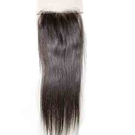 Straight virgin remy Brazilian human hair silk base closure with baby hair knots bleached