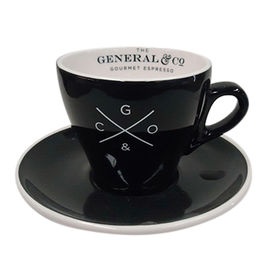 Euro Style Roll Handled Demitasse Espresso Cup & Saucer