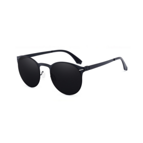 Lunettes de soleil futuristes sans monture, légères, en acier inoxydable et à effet miroir