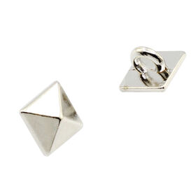 Shiny Silver metal Pyramid shape sewing button for clothing