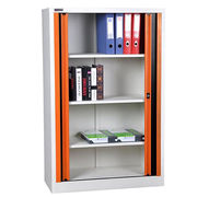 Plastic Pvc Tambour Door Storage Cabinet With 4 Adjustable Shelves